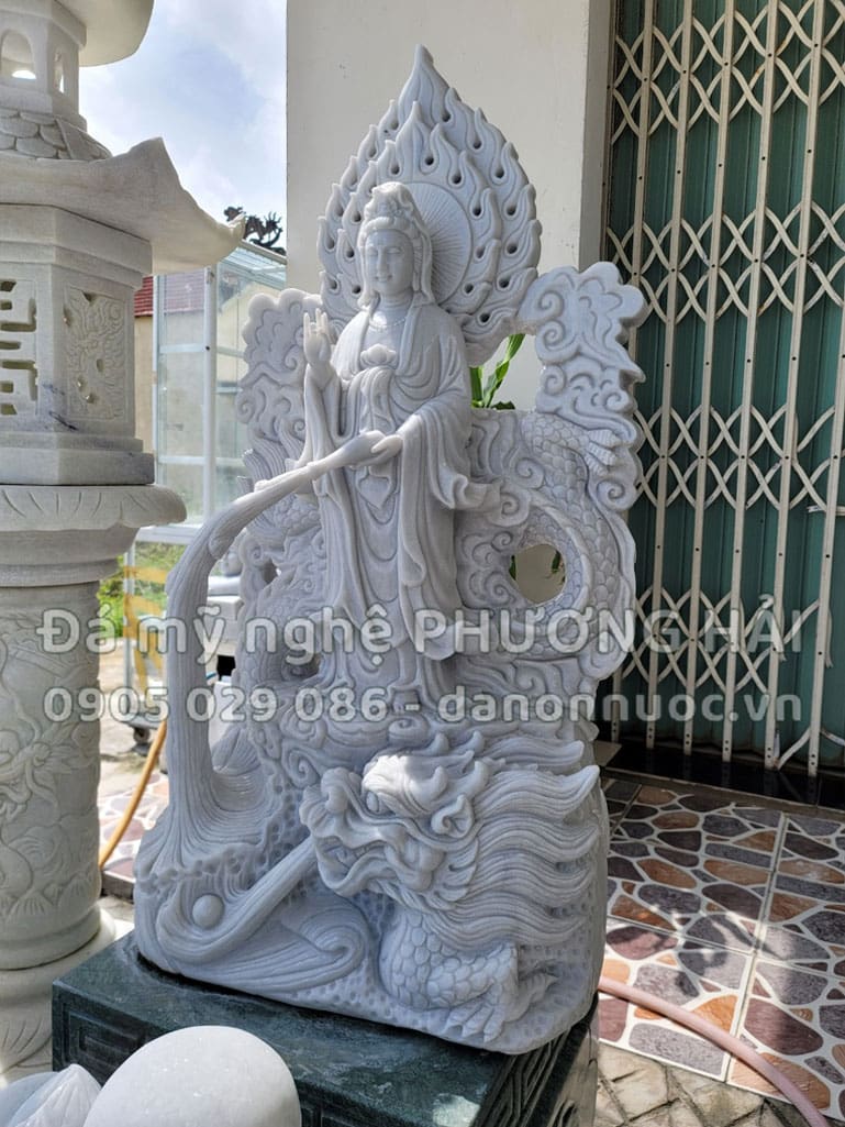 Tượng quan âm bồ tát cưỡi rồng