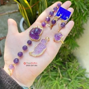 Bộ trang sức Cữu vĩ hồ ly thạch anh tím