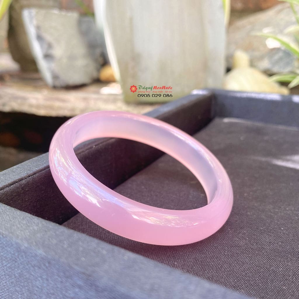 Vòng tay Chalcedony hồng 3 Vòng tay Chalcedony hồng