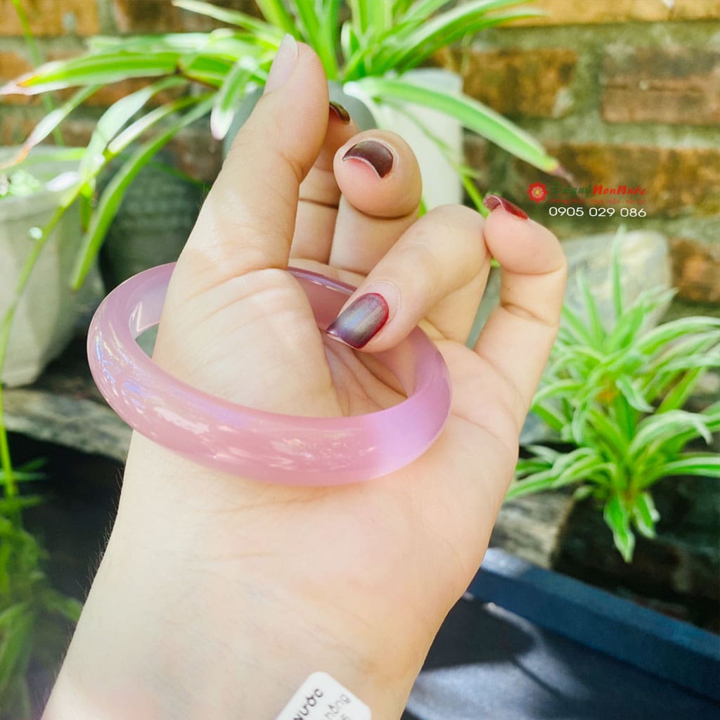 Trang sức đá quý - Vòng tay Chalcedony hồng