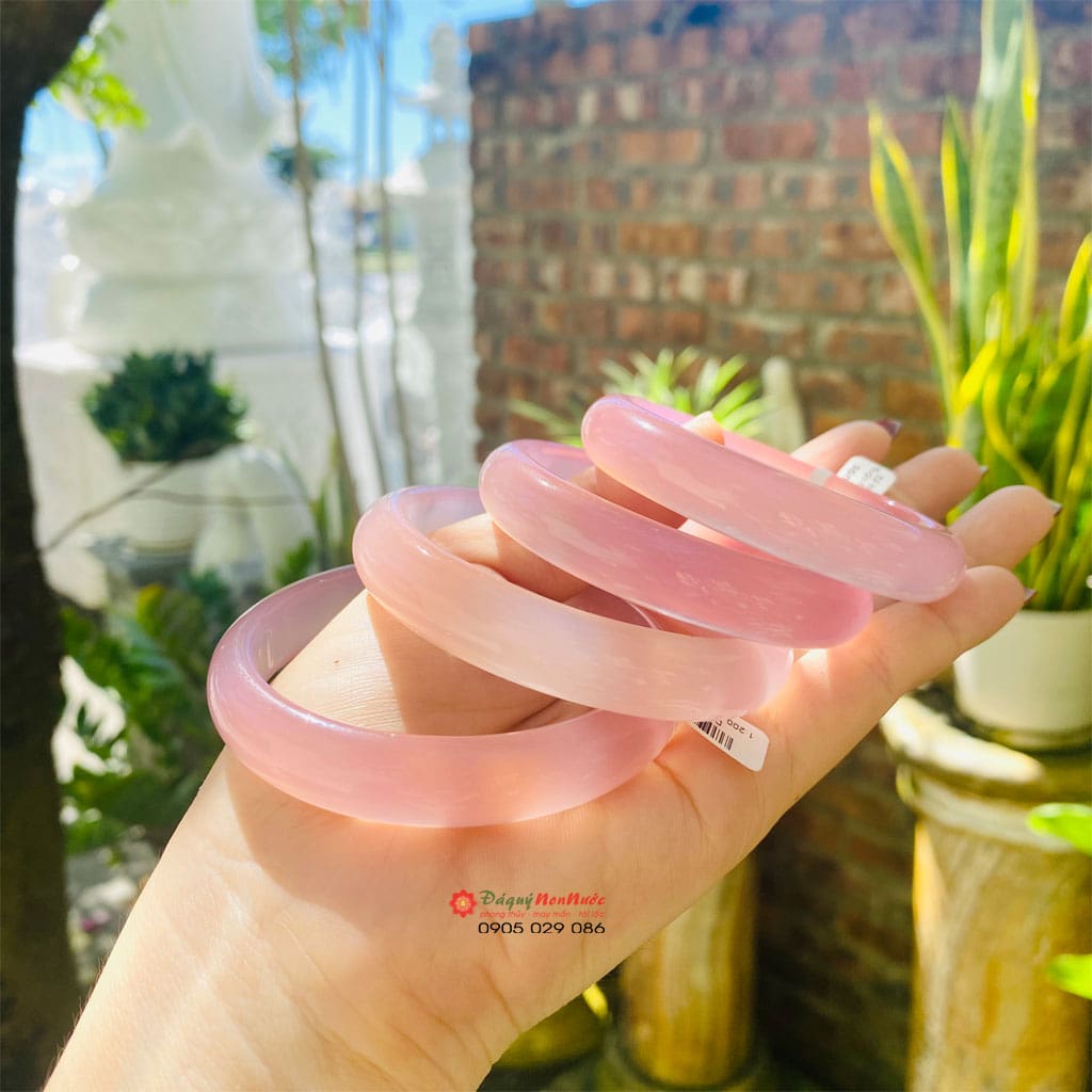 Vòng tay Chalcedony hồng 2 Vòng tay Chalcedony hồng