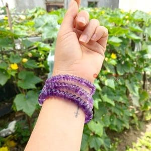 Vòng tay thạch anh tím bánh xe