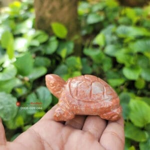 Tượng Rùa đá đỏ 8cm