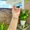 Vòng tay mix ngọc huyết và bạch ngọc